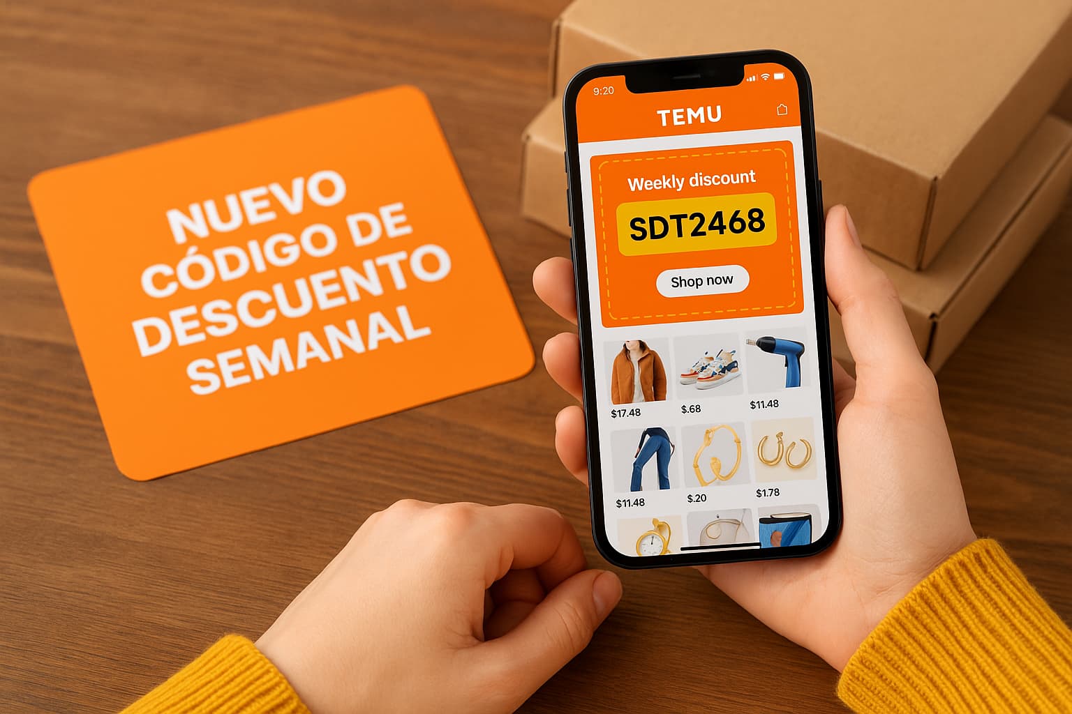 Aprovecha hoy el nuevo código de descuento semanal de Temu