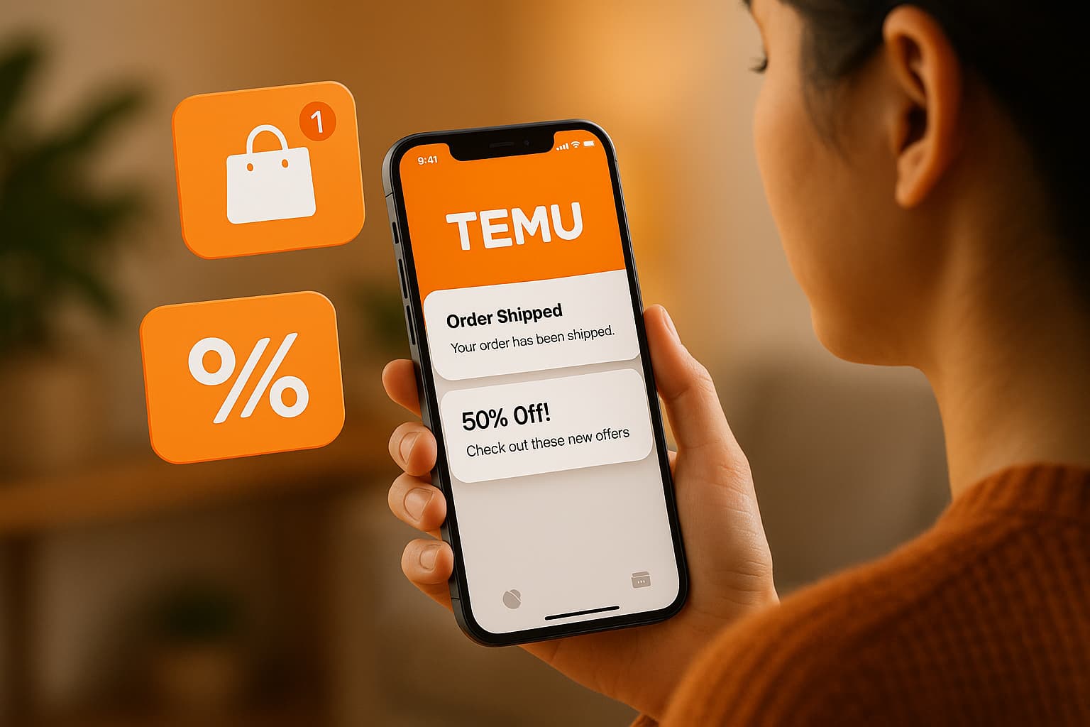 Configura notificaciones de pedidos y ofertas de Temu fácilmente