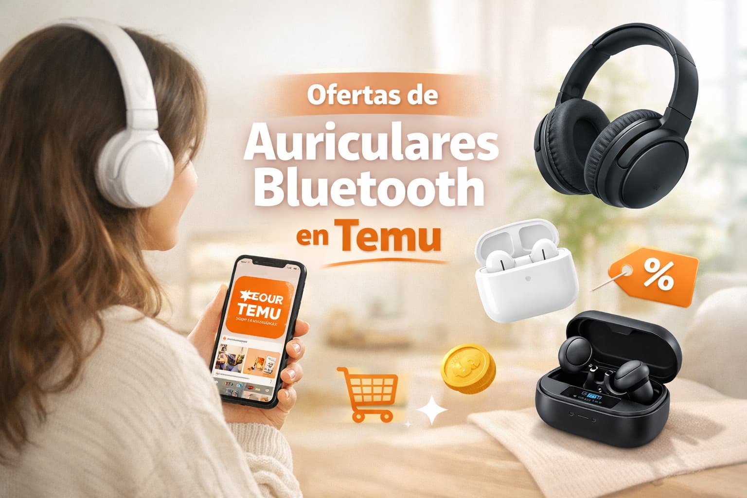 Comprar auriculares baratos: ofertas de auriculares bluetooth en Temu