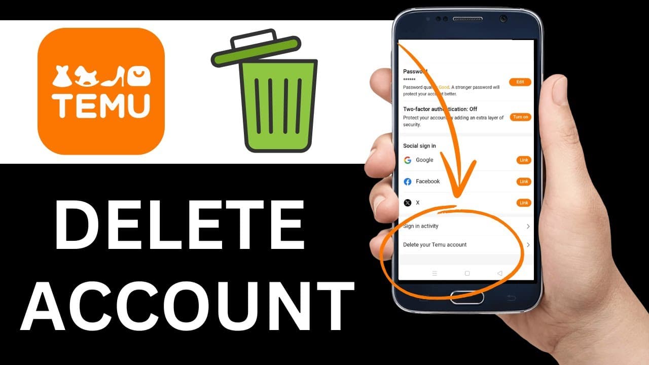 Alternativas antes de Eliminar cuenta de Temu
